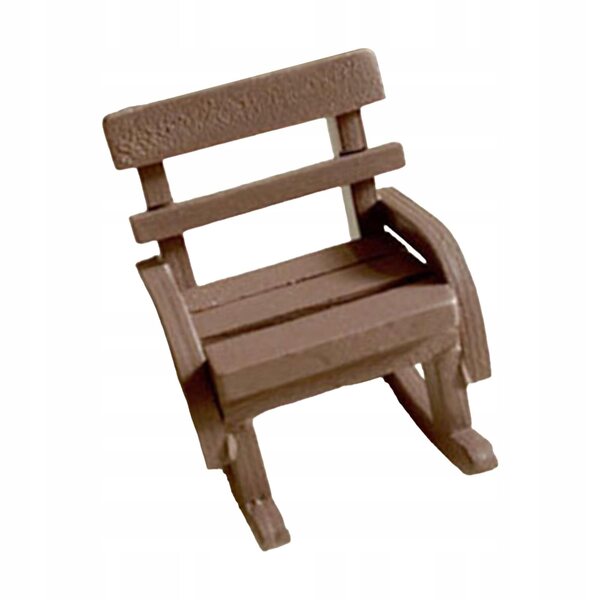 Mini Sedia a Dondolo in Legno per Casa delle Bambole Vintage Marrone Scuro