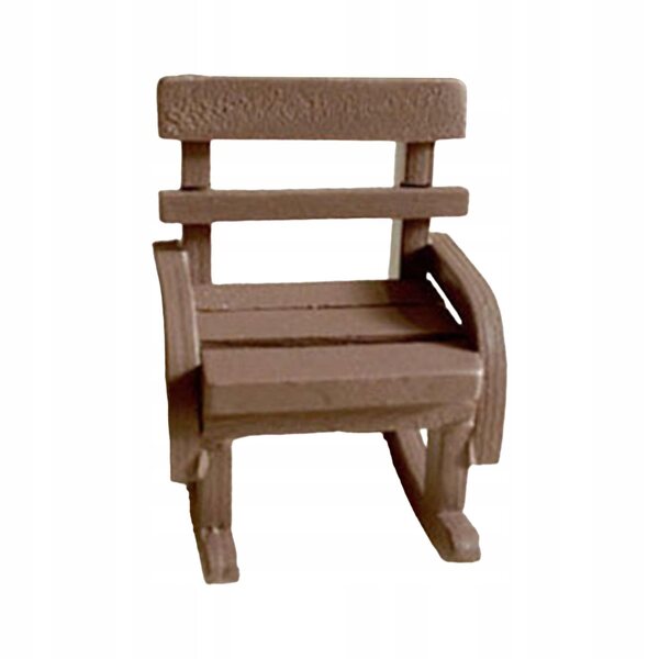 Mini Sedia a Dondolo in Legno per Casa delle Bambole Vintage Marrone Scuro