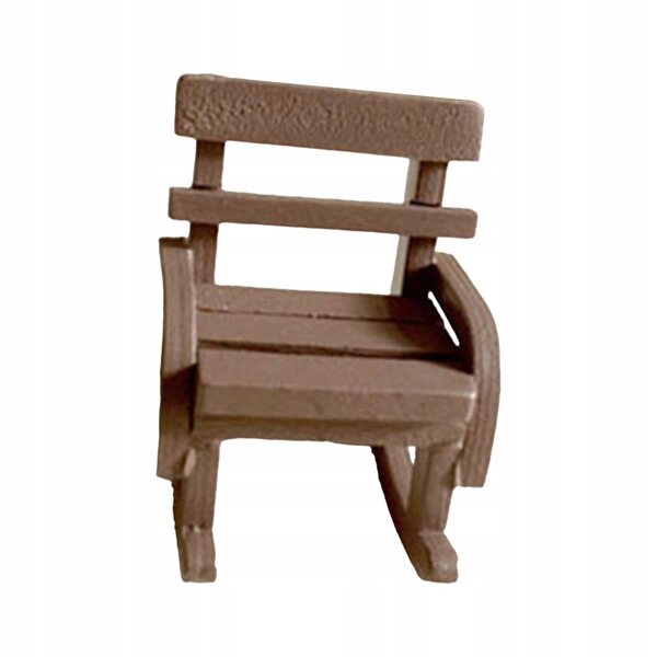 Mini Sedia a Dondolo in Legno per Casa delle Bambole Vintage Marrone Scuro