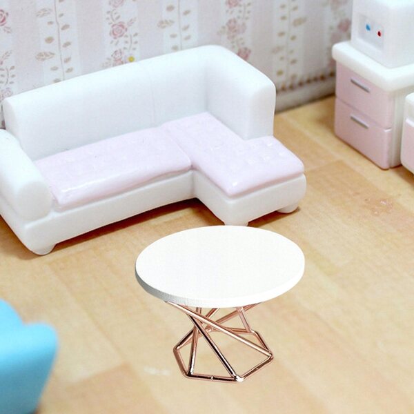 1:12 Puppenhaus-Couchtisch-Miniatur mit realistischen Golddetails