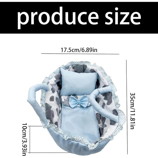 Amaca morbidissima per bambole 30 cm con coperta e cuscino staccabili CAZSTYK