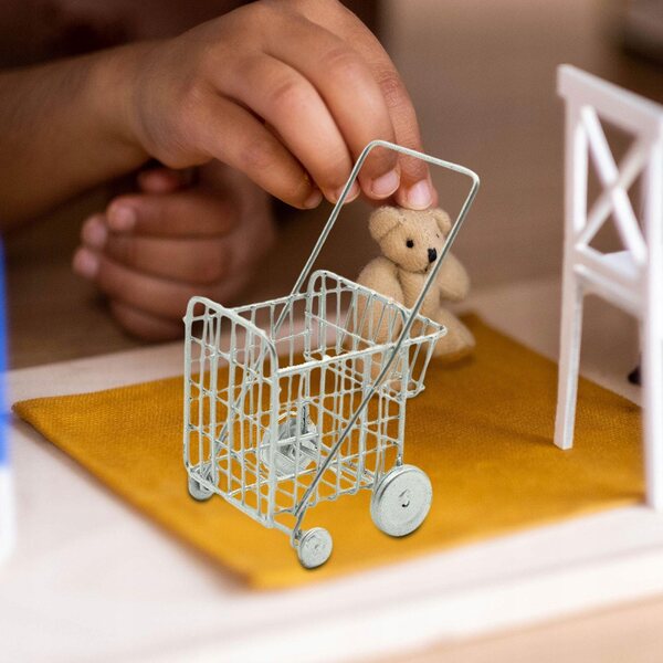 Miniatura realistica 1/12 carrello della spesa per casetta delle bambole