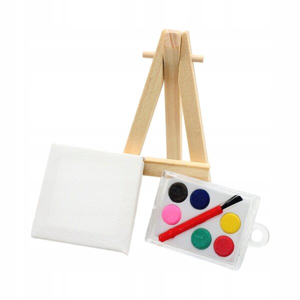 Poppenhuis houten schildergereedschapset, realistische accessoires