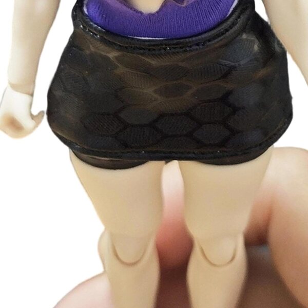 Colcolo Minigonna Nera Aderente 1/12 per Bambole e Action Figure 15 cm