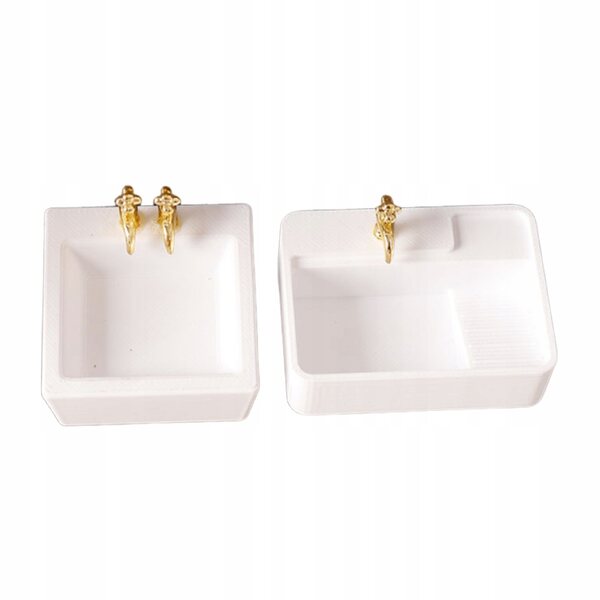 Mini lavandino quadrato in plastica per casa delle bambole set da 2 pezzi