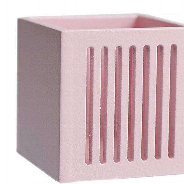 Miniatuur roze houten organizerlade voor poppenhuis schaal 1:12