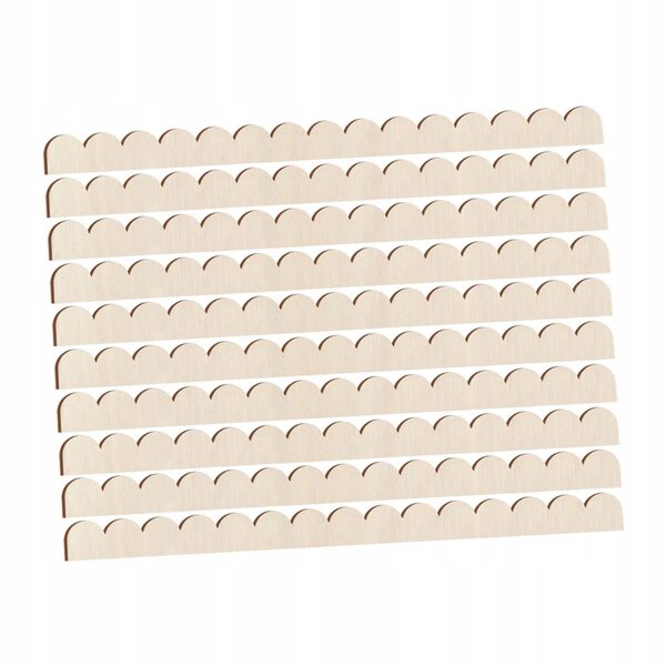 10 dekorative fächerförmige Holzstreifen 40 x 3 x 0,3 cm für DIY-Projekte