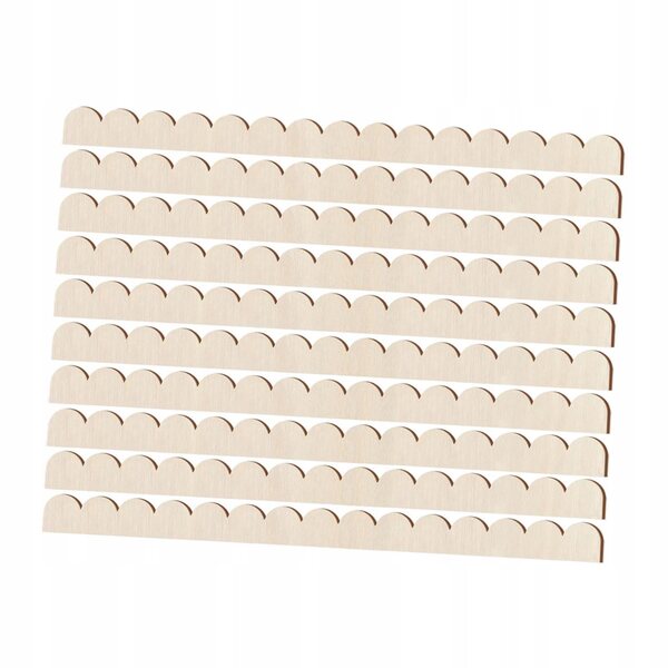 10 dekorative fächerförmige Holzstreifen 40 x 3 x 0,3 cm für DIY-Projekte