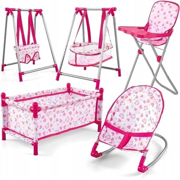 5-in-1-Set für DEAO-Puppen: Bett, Sitz, Schaukel, Sessel und Spiele