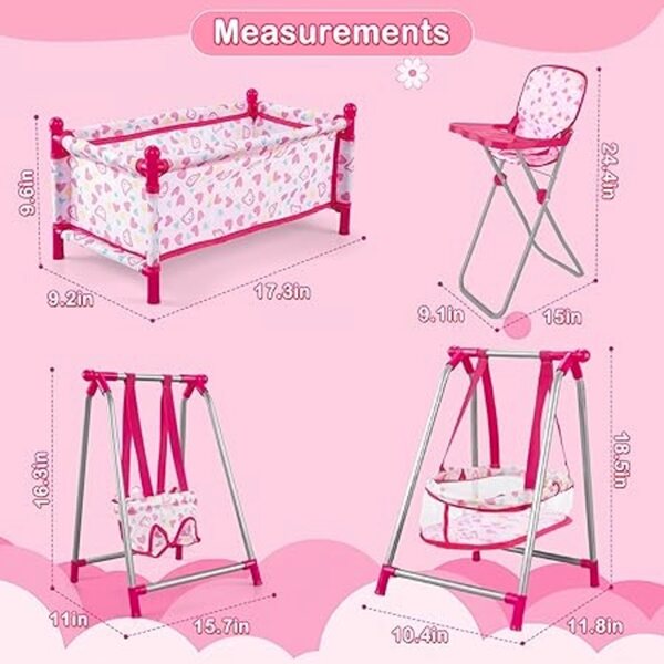 5-in-1-Set für DEAO-Puppen: Bett, Sitz, Schaukel, Sessel und Spiele