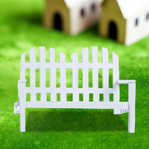 Miniatura panca doppia bianca in legno per casa delle bambole scala 1:12