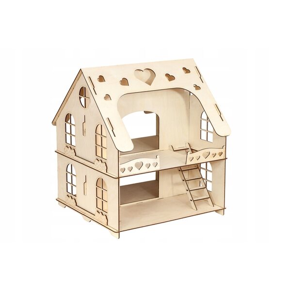Maison de poupée en bois avec mobilier, montage sans colle, écologique
