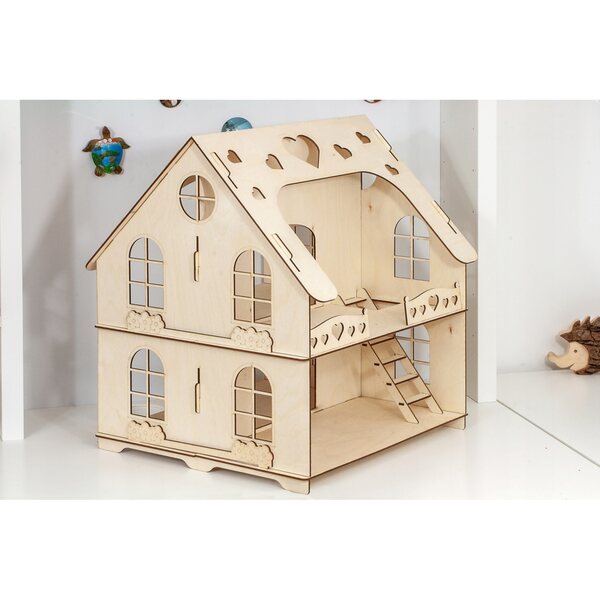 Maison de poupée en bois avec mobilier, montage sans colle, écologique