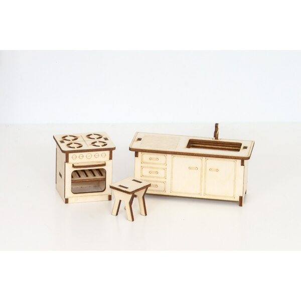 Maison de poupée en bois avec mobilier, montage sans colle, écologique
