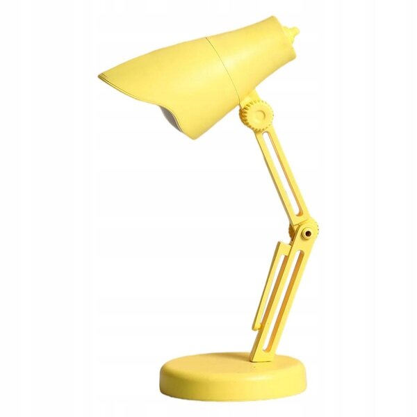 Lampada da Tavolo in Scala 1:12 per Casa delle Bambole, Gialla e Metallica