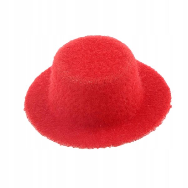 1/12th Doll Hat Wide Brim Derby Dollhouse Miniaturowy wystrój Czerwony
