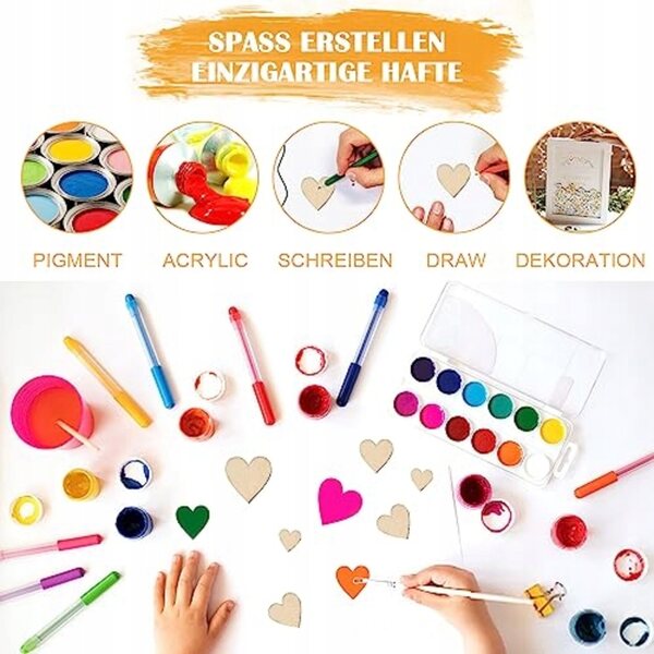 300 kleine Deko-Herzen aus Holz – Mini-Herzen-Set für vielseitige Dekorationen