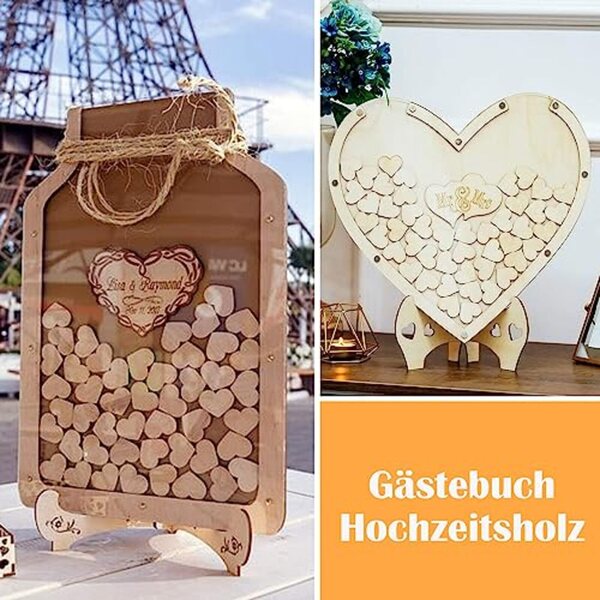300 kleine Deko-Herzen aus Holz – Mini-Herzen-Set für vielseitige Dekorationen