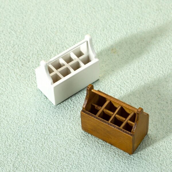Mini casa delle bambole in legno con set strumenti scala 1:12 bianco