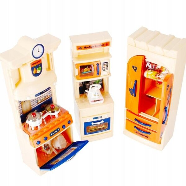 Meubles de cuisine pour poupée avec réfrigérateur, jeu éducatif à partir de 3 ans
