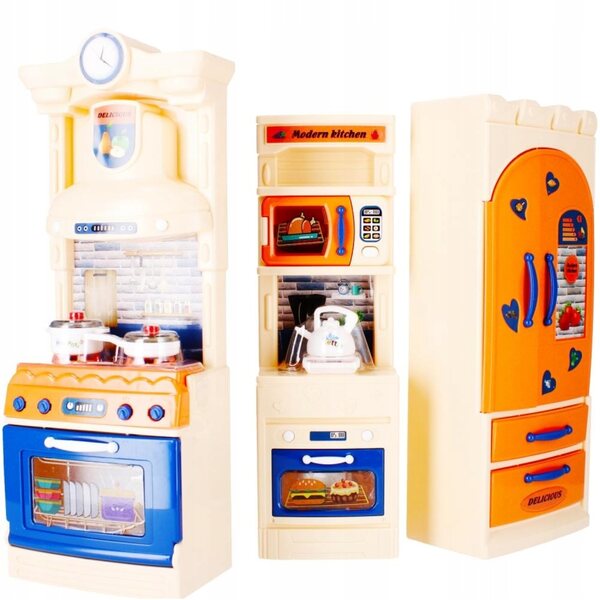 Meubles de cuisine pour poupée avec réfrigérateur, jeu éducatif à partir de 3 ans