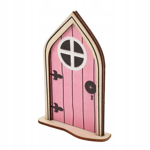 Bunte 3D-Holztüren für Miniaturen und Märchengärten 10x6,5 cm