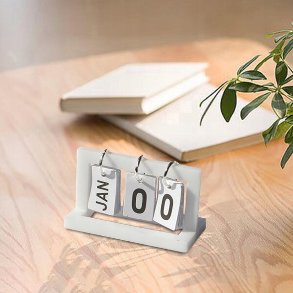 Miniatuur bureaukalender voor poppenhuizen op schaal 1:6, wit in ABS