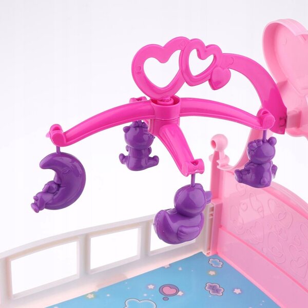 Mini Letto Culla a Dondolo per Bambole 32x25x29 cm Mobili in Legno