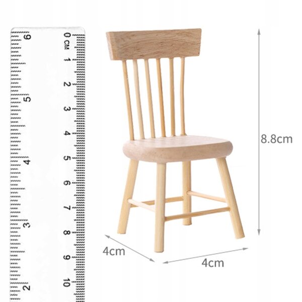 Set Mobili in Legno per Casa delle Bambole 1:12 Tavolo e Sedie da Sala da Pranzo