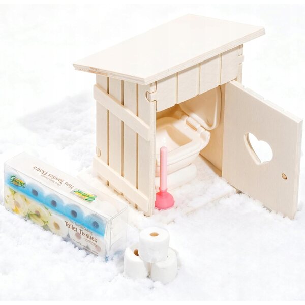 Miniatur-Toilettenset aus Holz, 13-teilig, für Feenhaus im Maßstab 1:12