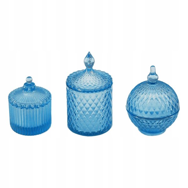 Set 3 Mini Sbarazzini Barattoli Trasparenti per Dolci in Scala 1:6 per Casa delle Bambole