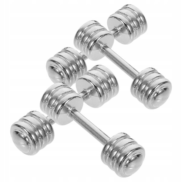 HANTLA SZTANGA MINI DOMOWA OZDOBA SPORTOWA MODEL MINIATUROWY 4 SZT. ZE STOPU