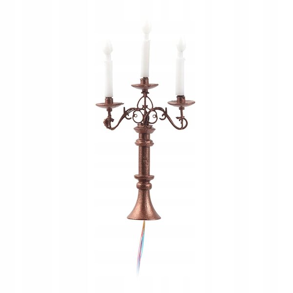 Modello Miniatura Candelabro 1:87 per Casa delle Bambole LED Marrone
