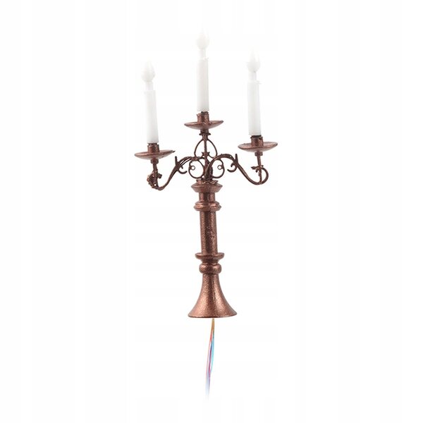 Modello Miniatura Candelabro 1:87 per Casa delle Bambole LED Marrone