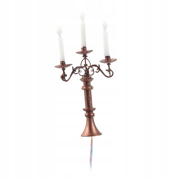 Modello Miniatura Candelabro 1:87 per Casa delle Bambole LED Marrone