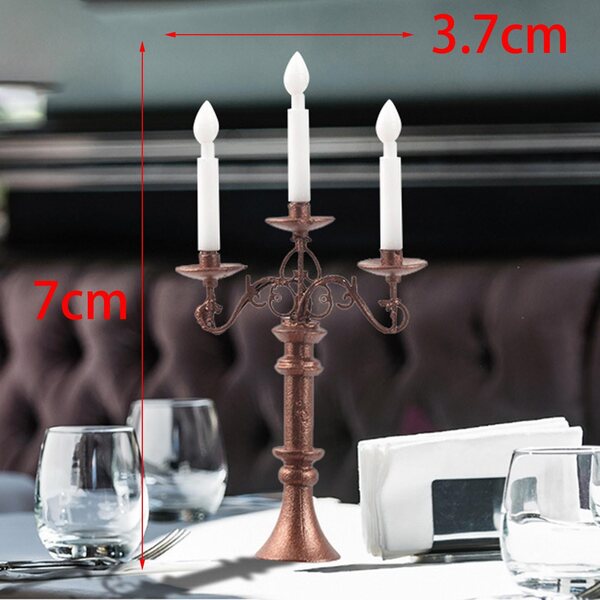 Modello Miniatura Candelabro 1:87 per Casa delle Bambole LED Marrone