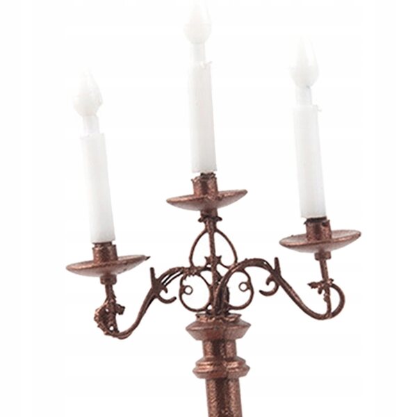 Modello Miniatura Candelabro 1:87 per Casa delle Bambole LED Marrone
