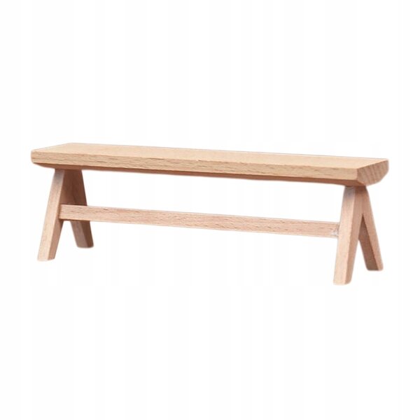 Miniatuur houten bankje voor poppenhuis 1:12 scènedecoratie