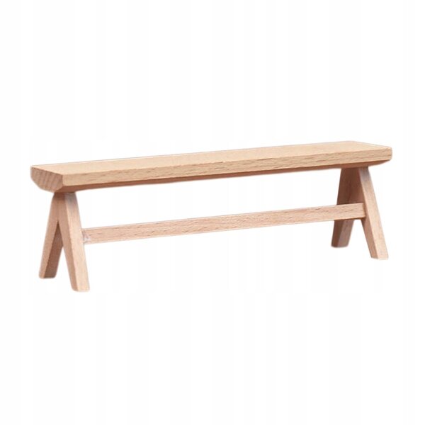 Miniatuur houten bankje voor poppenhuis 1:12 scènedecoratie
