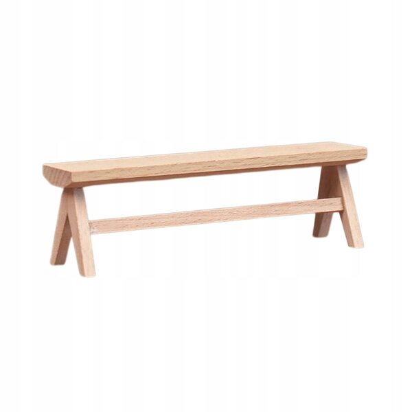 Miniatuur houten bankje voor poppenhuis 1:12 scènedecoratie
