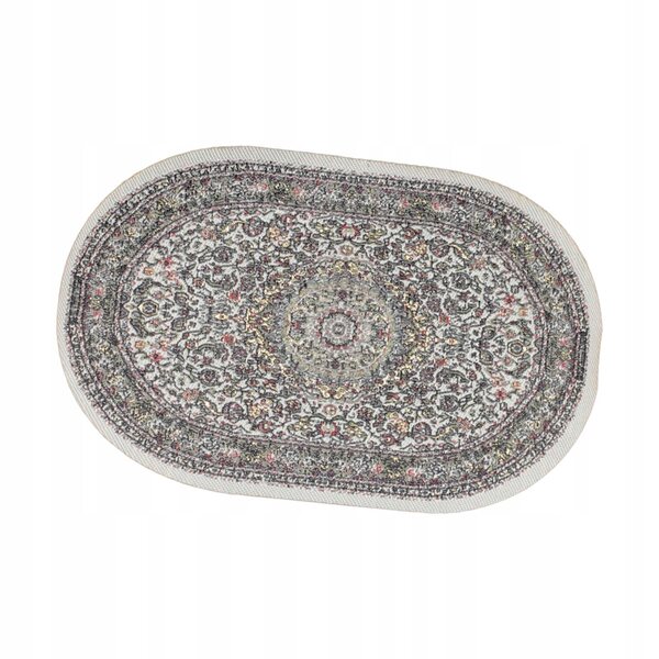 Miniatura tappeto ovale per casa delle bambole 1:12 stile turco 15x9,5 cm