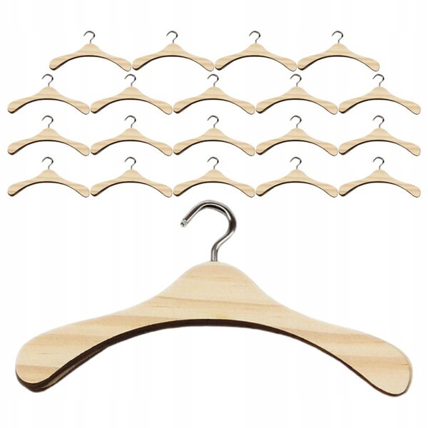 Set 20 Eleganti Mini Appendini in Legno per Bambole BJD - Design Raffinato