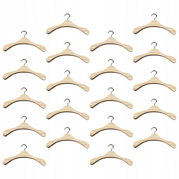 Set 20 Eleganti Mini Appendini in Legno per Bambole BJD - Design Raffinato