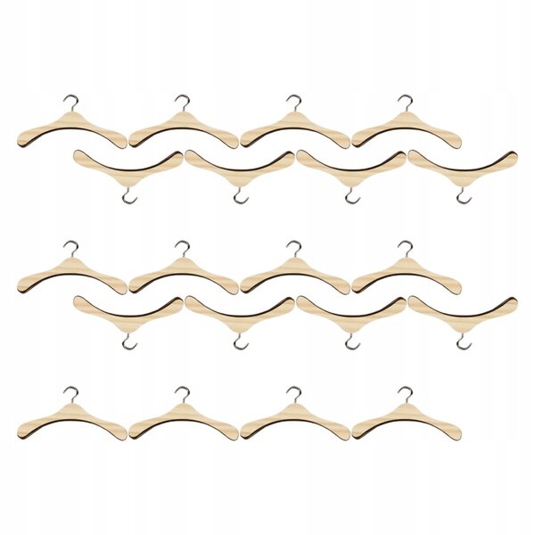 Set 20 Eleganti Mini Appendini in Legno per Bambole BJD - Design Raffinato