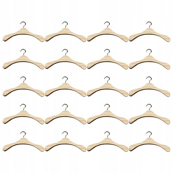 Set 20 Eleganti Mini Appendini in Legno per Bambole BJD - Design Raffinato