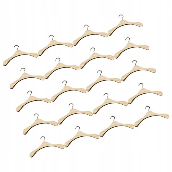 Set 20 Eleganti Mini Appendini in Legno per Bambole BJD - Design Raffinato