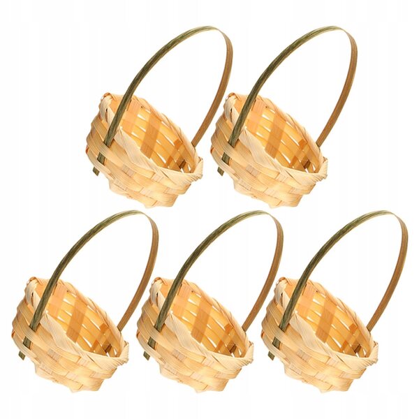 Mini cestino in bambù intrecciato multicolore per decorazioni e fiori rustici