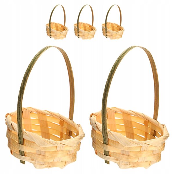 Mini cestino in bambù intrecciato multicolore per decorazioni e fiori rustici