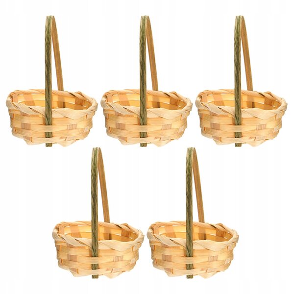 Mini cestino in bambù intrecciato multicolore per decorazioni e fiori rustici