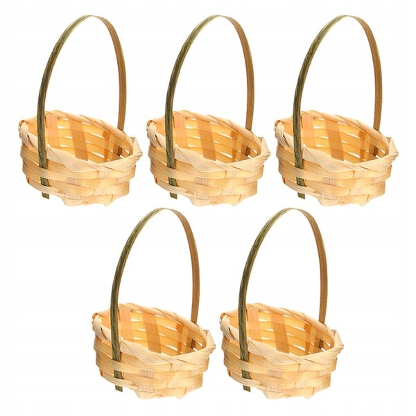 Mini cestino in bambù intrecciato multicolore per decorazioni e fiori rustici
